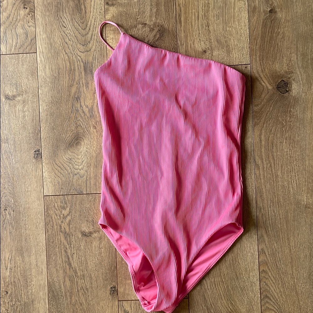 Pink off the shoulder One Piece Swimsuit